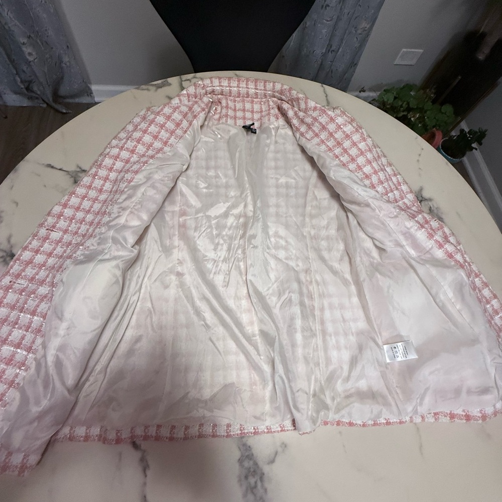 Windsor Pink and White Checkered Blazer - Picture 3 of 6